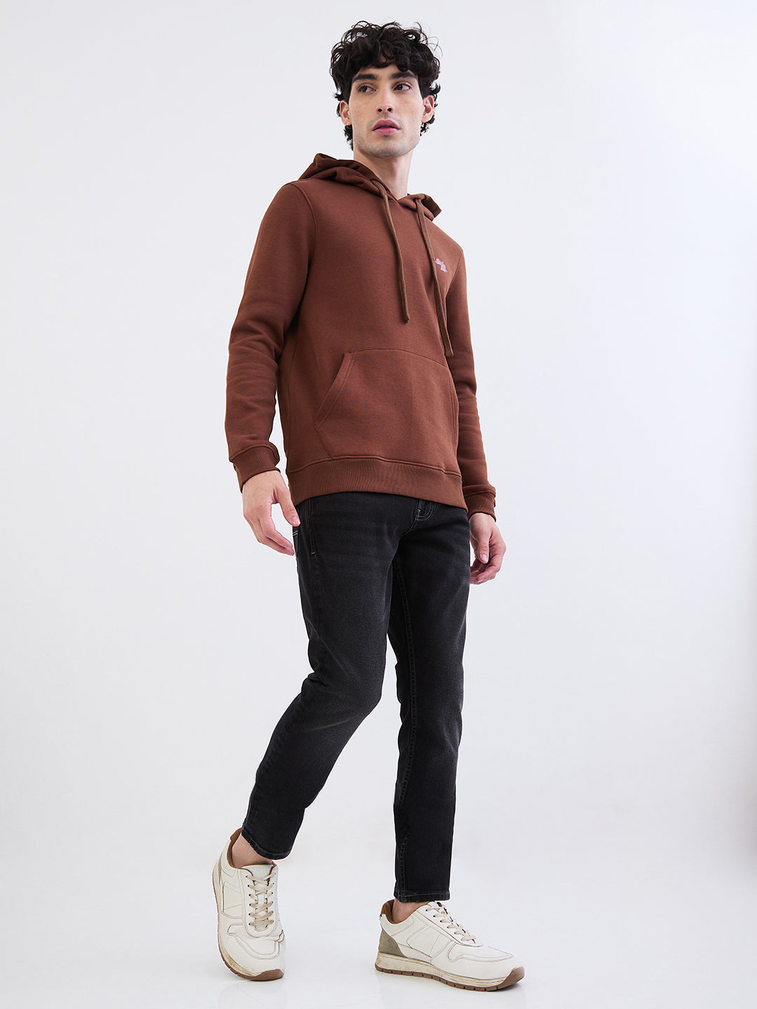 Spykar Bison Brown Regular Fit Casual Sweatshirts For Men