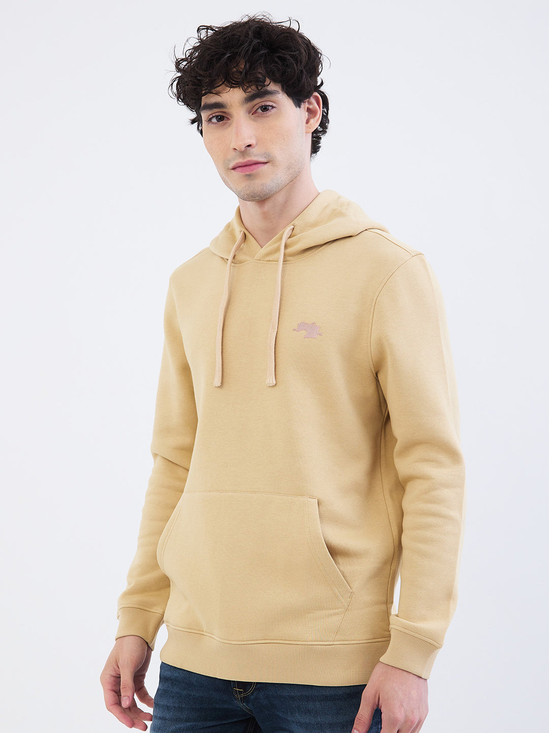 Spykar Light Fawn Regular Fit Casual Sweatshirts For Men