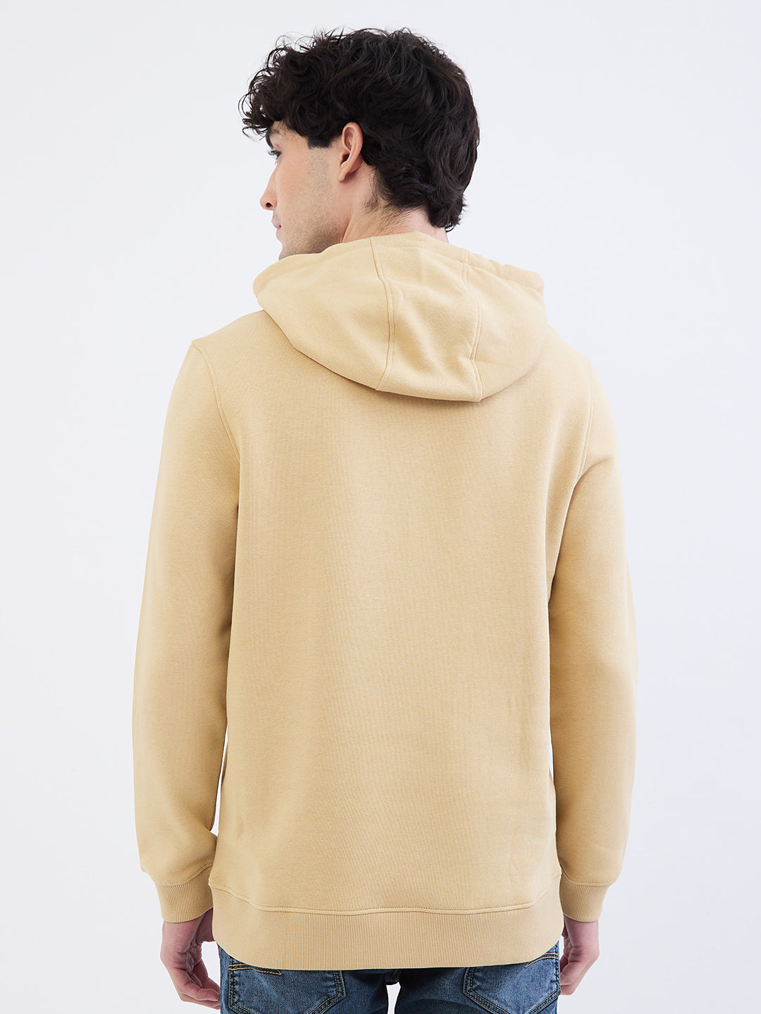 Spykar Light Fawn Regular Fit Casual Sweatshirts For Men