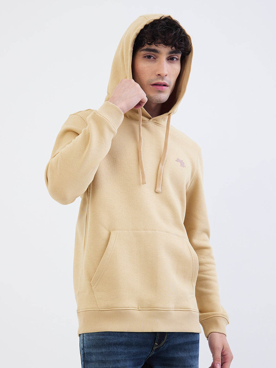 Spykar Light Fawn Regular Fit Casual Sweatshirts For Men