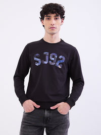 Men Sweatshirt Black Slim Fit