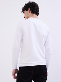 Men Sweatshirt White Slim Fit