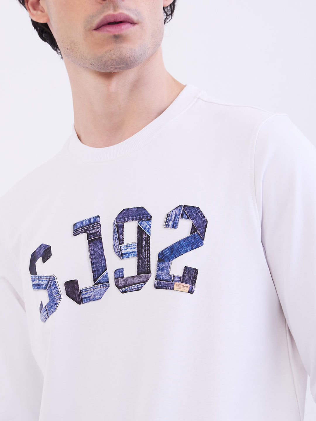 Men Sweatshirt White Slim Fit