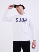 Men Sweatshirt White Slim Fit