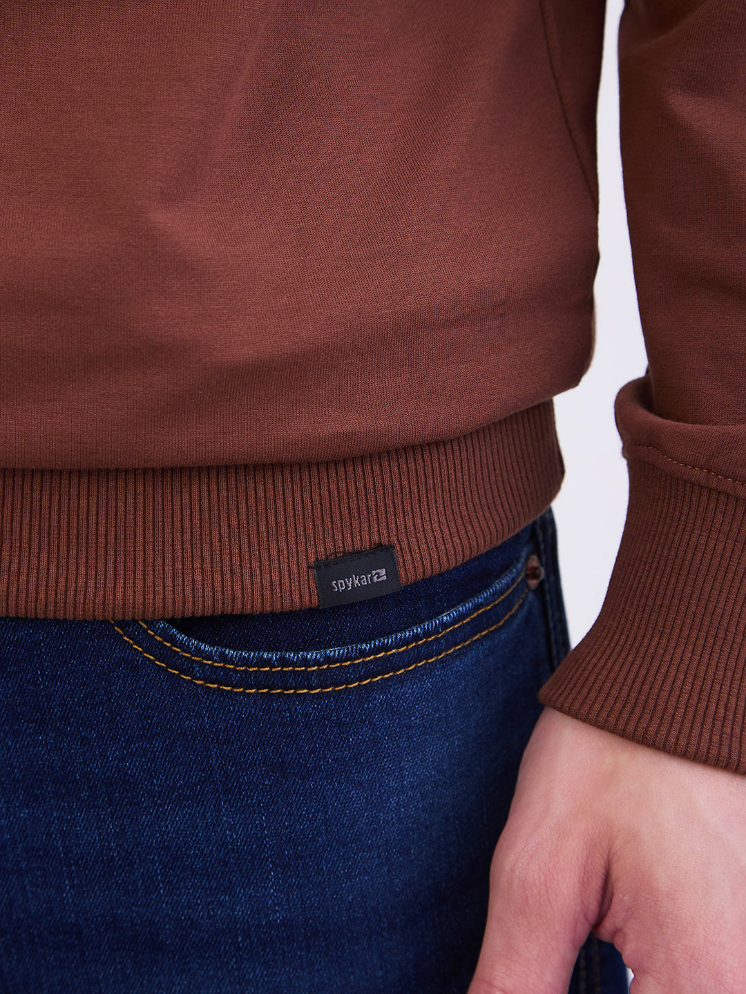 Men Sweatshirt Brown Slim Fit