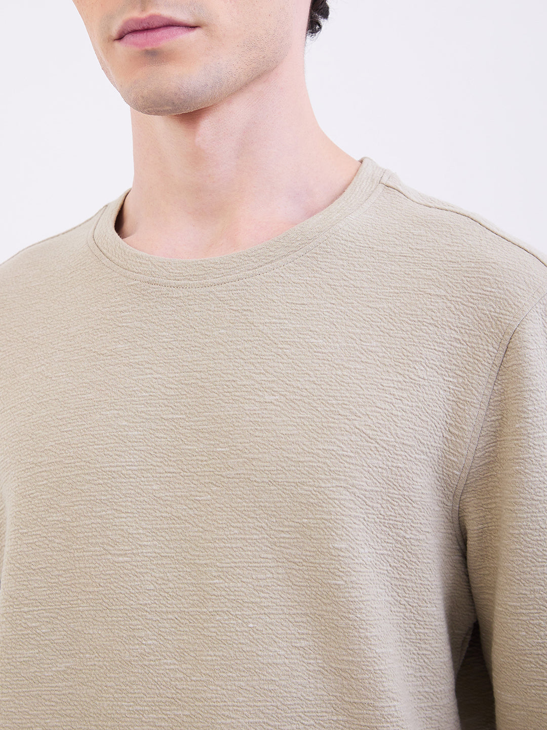 Spykar Lint Green Slim Fit Casual Sweatshirts For Men