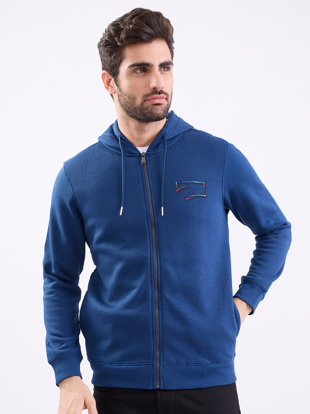 Spykar Indigo Blue Regular Fit Casual Sweatshirts For Men