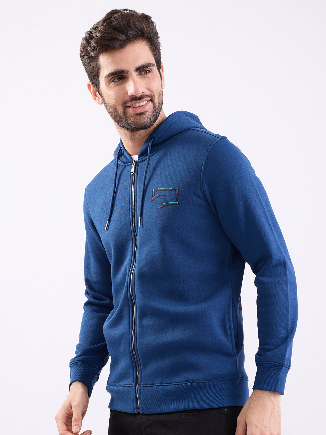 Spykar Indigo Blue Regular Fit Casual Sweatshirts For Men