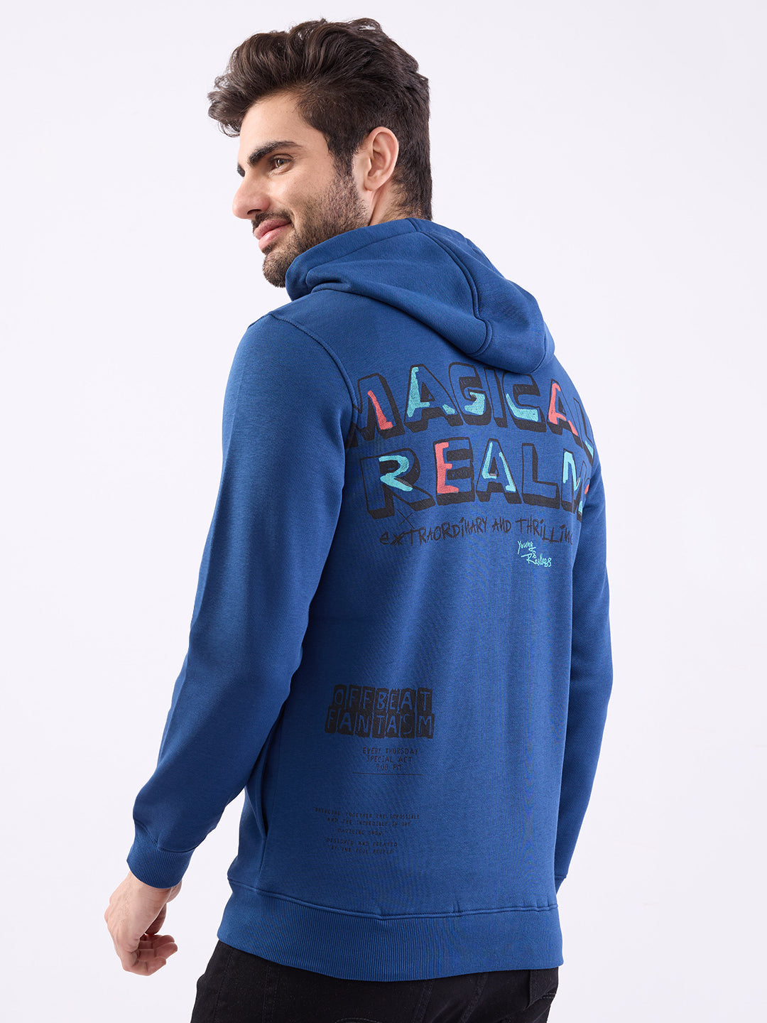 Spykar Indigo Blue Regular Fit Casual Sweatshirts For Men
