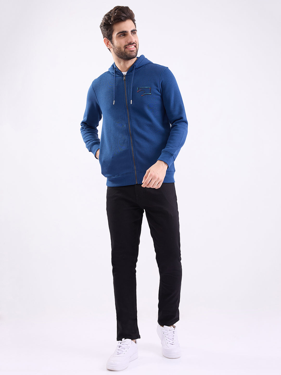 Spykar Indigo Blue Regular Fit Casual Sweatshirts For Men