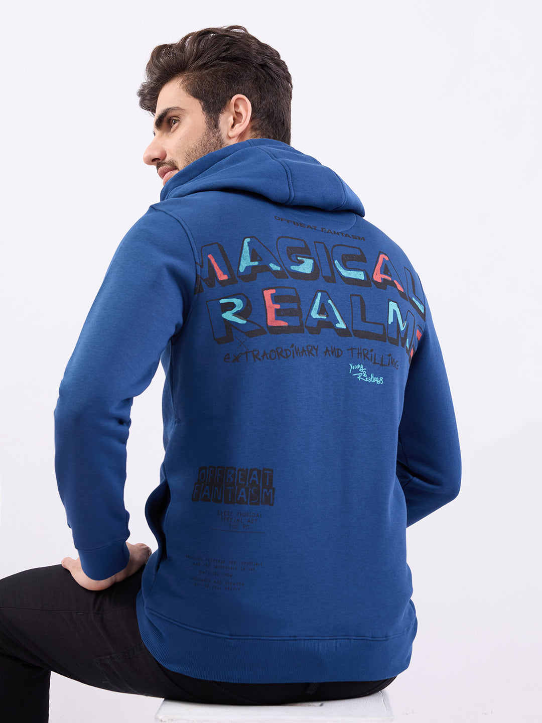 Spykar Indigo Blue Regular Fit Casual Sweatshirts For Men