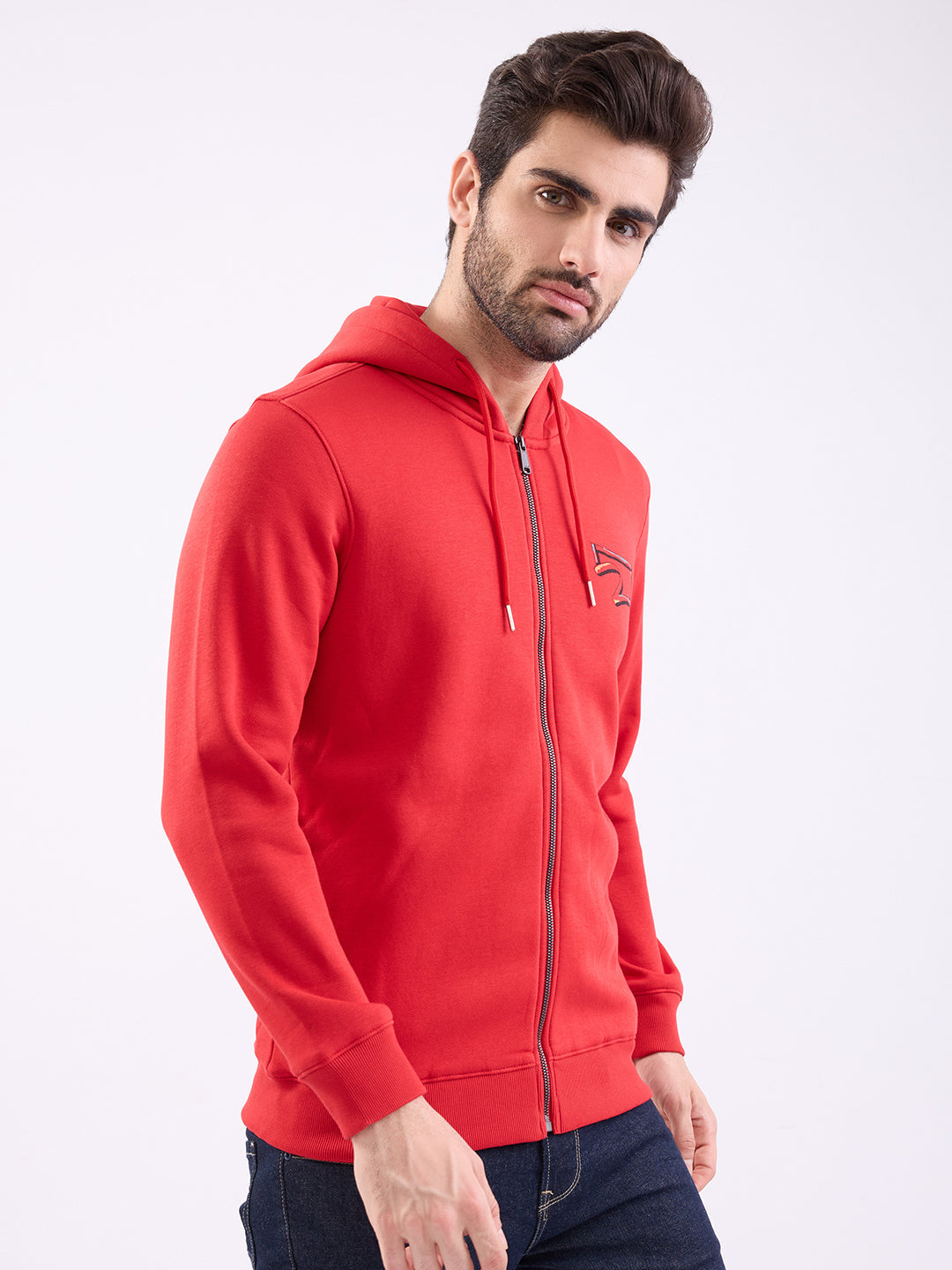 Spykar True Red Regular Fit Casual Sweatshirts For Men