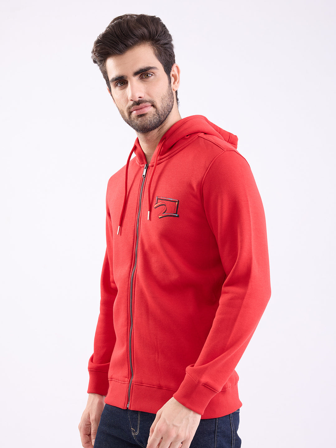 Spykar True Red Regular Fit Casual Sweatshirts For Men