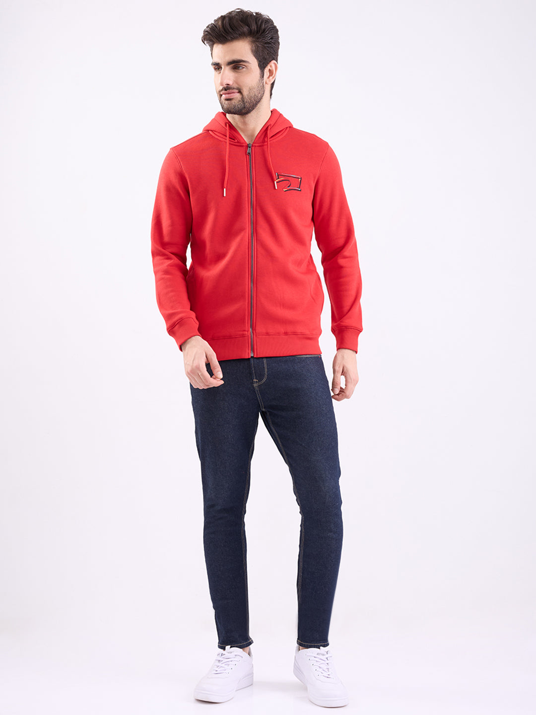 Spykar True Red Regular Fit Casual Sweatshirts For Men