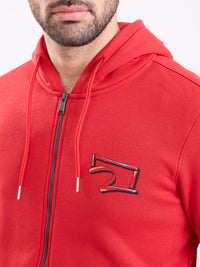 Men Sweatshirt Red Regular Fit