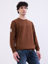 Men Sweatshirt Brown Slim Fit