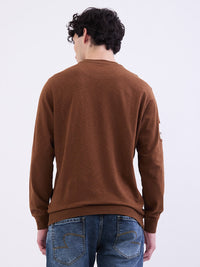 Men Sweatshirt Brown Slim Fit