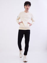 Men Sweatshirt Off White Slim Fit