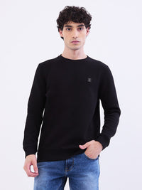 Men Sweatshirt Black Slim Fit