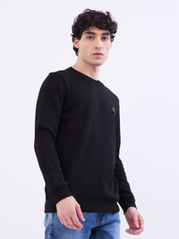 Men Sweatshirt Black Slim Fit