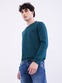 Men Sweatshirt Green Slim Fit