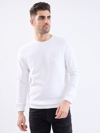 Men Sweatshirt White Slim Fit