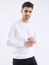 Men Sweatshirt White Slim Fit