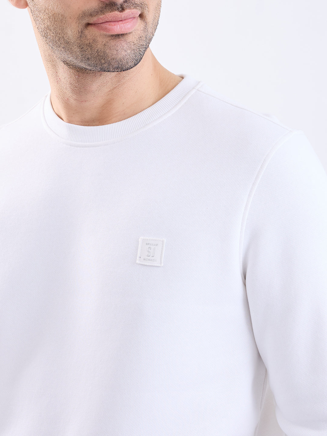 Spykar White Slim Fit Casual Sweatshirts For Men