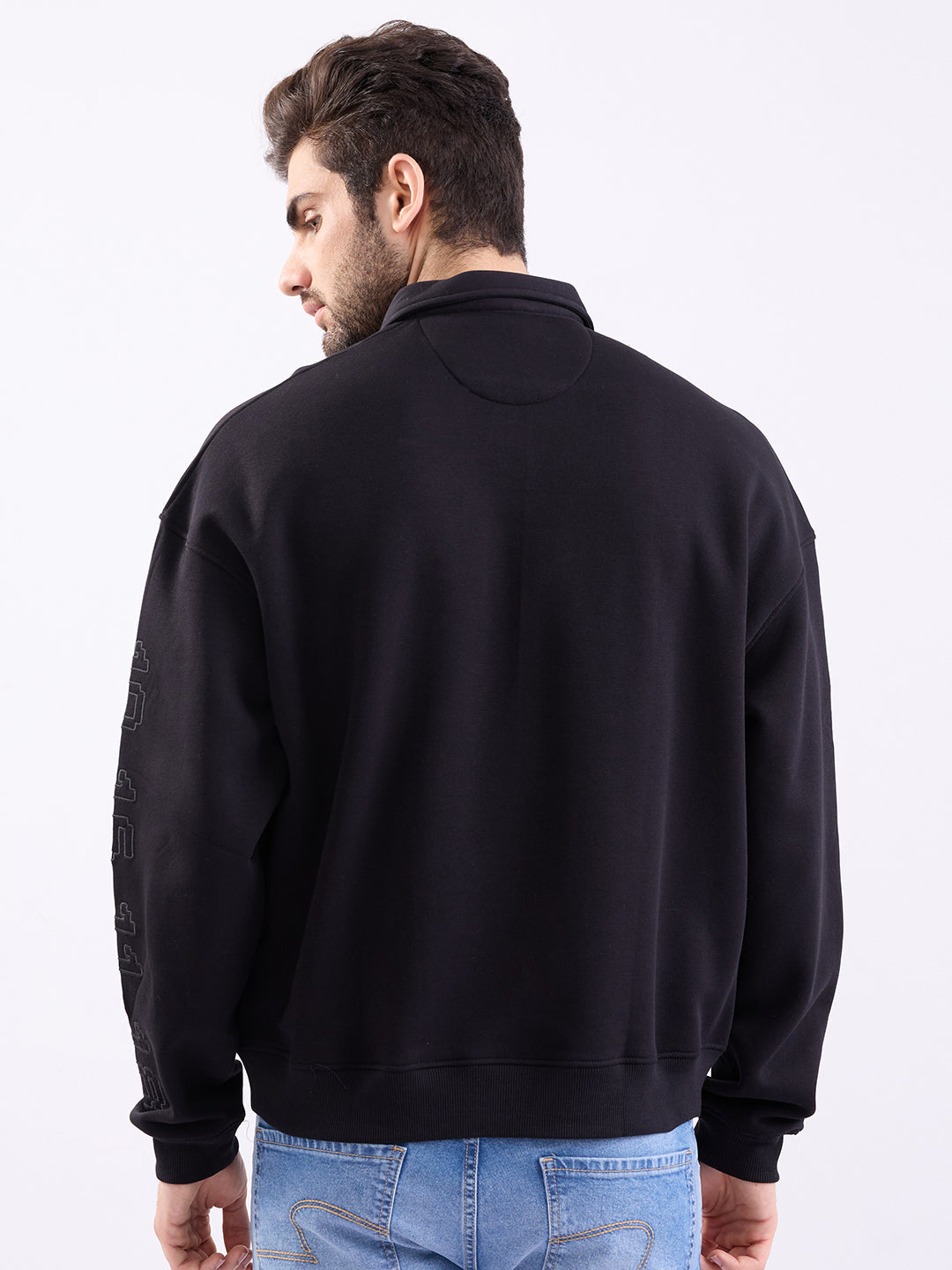 Spykar Black Slim Fit Casual Sweatshirts For Men