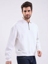 Men Sweatshirt White Slim Fit