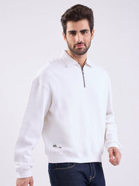 Men Sweatshirt White Slim Fit