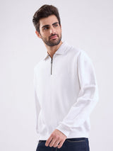 Men Sweatshirt White Slim Fit