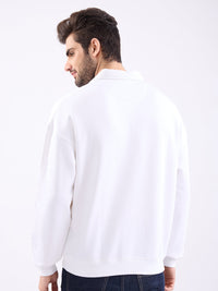 Men Sweatshirt White Slim Fit