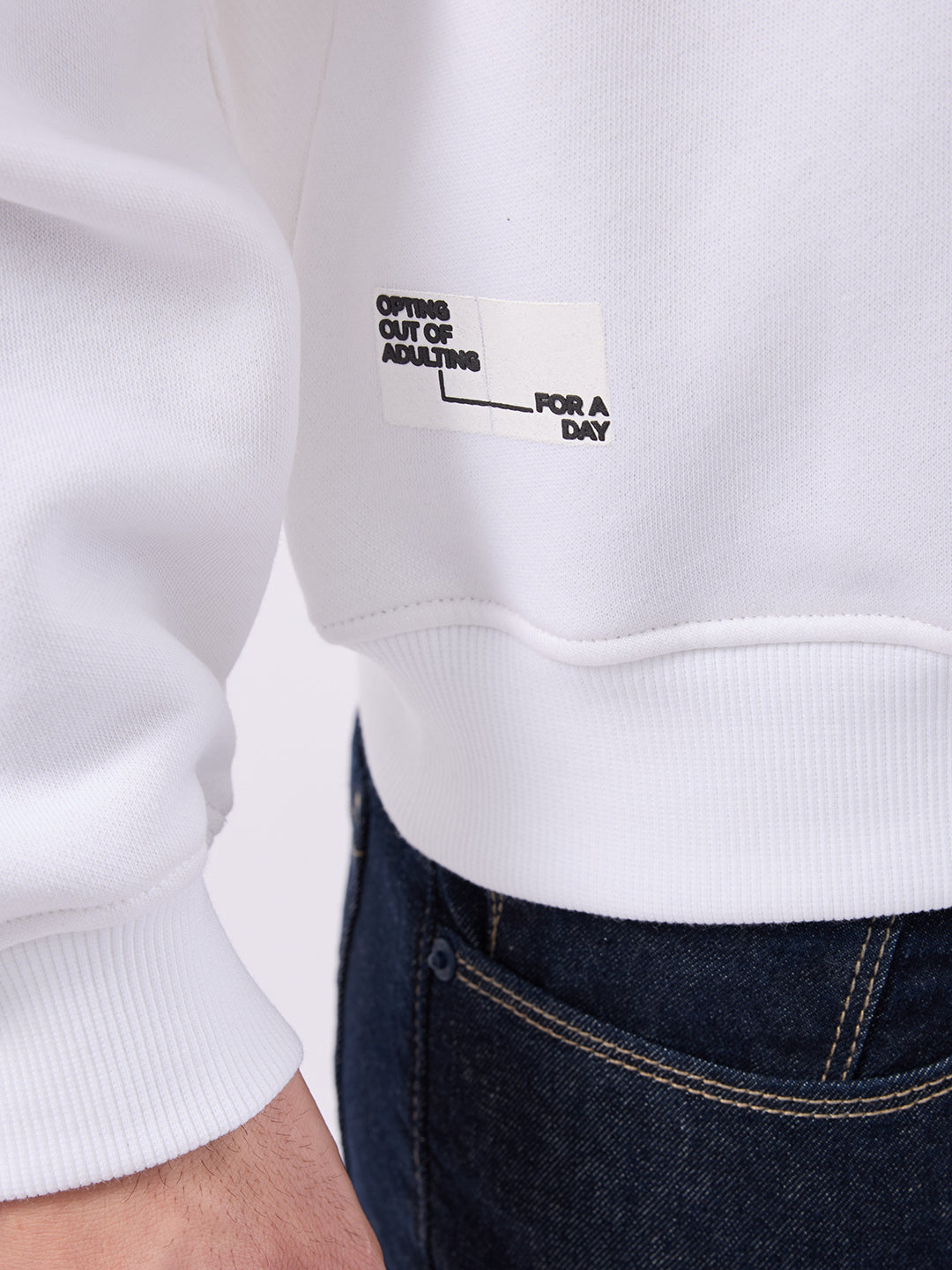 Spykar White Slim Fit Casual Sweatshirts For Men