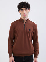 Men Sweatshirt Brown Regular Fit