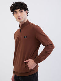 Men Sweatshirt Brown Regular Fit