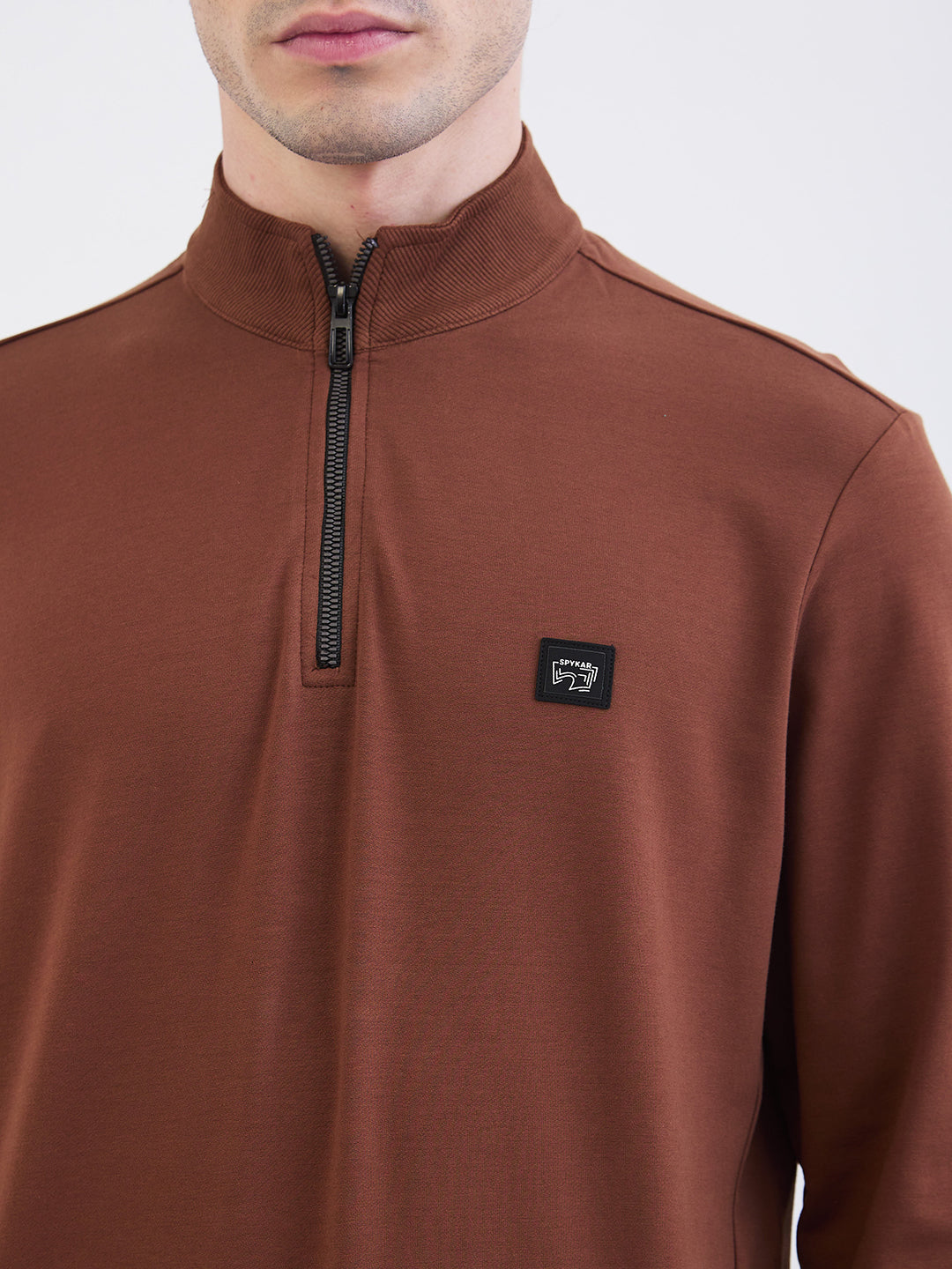 Spykar Bison Brown Regular Fit Casual Sweatshirts For Men