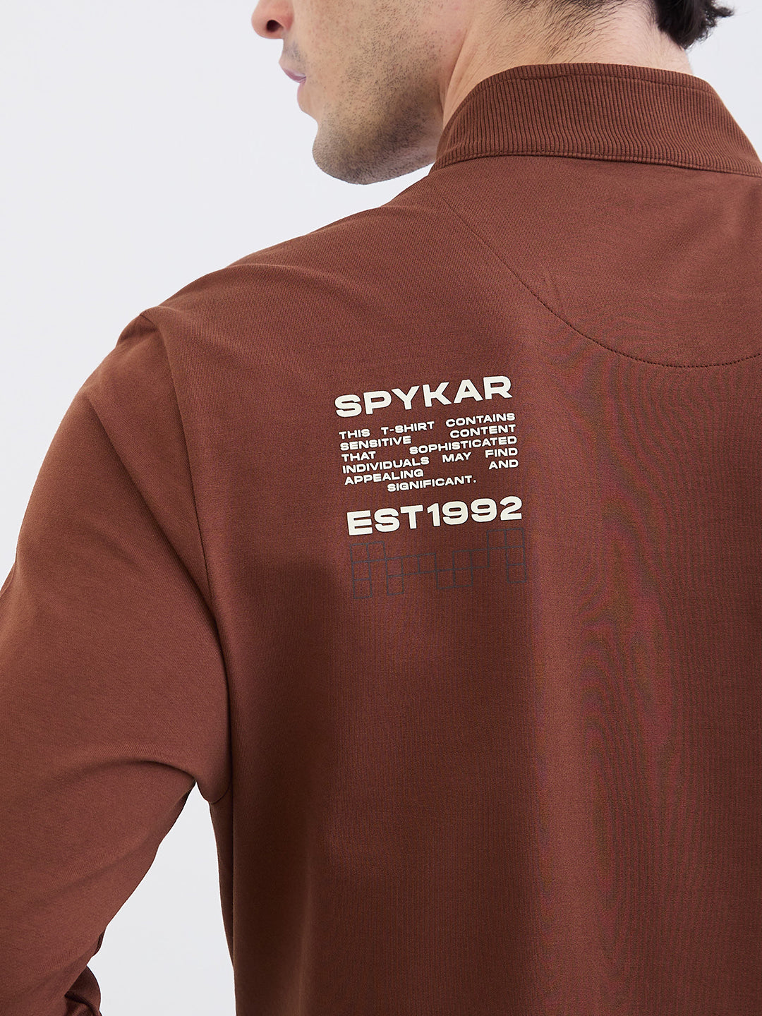 Spykar Bison Brown Regular Fit Casual Sweatshirts For Men
