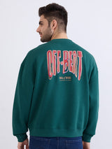 Men Sweatshirt Green Oversize Fit
