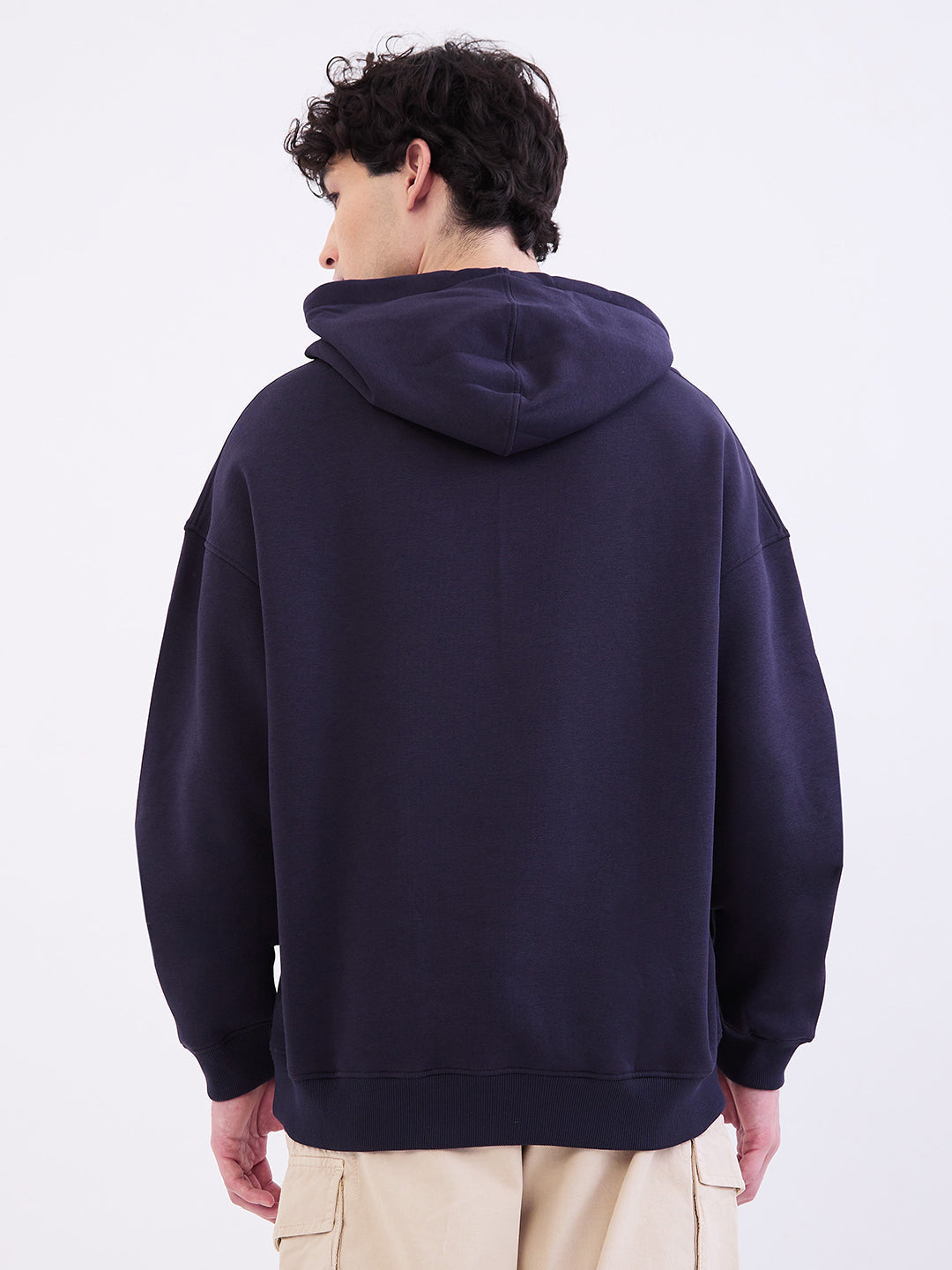 Spykar Navy Blue Oversize Fit Casual Sweatshirts For Men