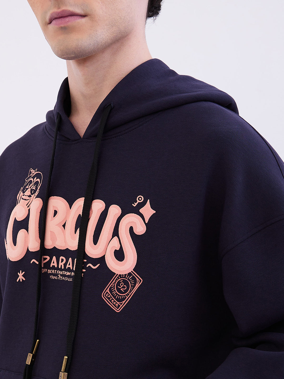 Spykar Navy Blue Oversize Fit Casual Sweatshirts For Men