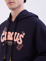 Men Sweatshirt Navy Blue Oversize Fit