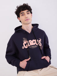Men Sweatshirt Navy Blue Oversize Fit
