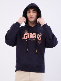 Men Sweatshirt Navy Blue Oversize Fit