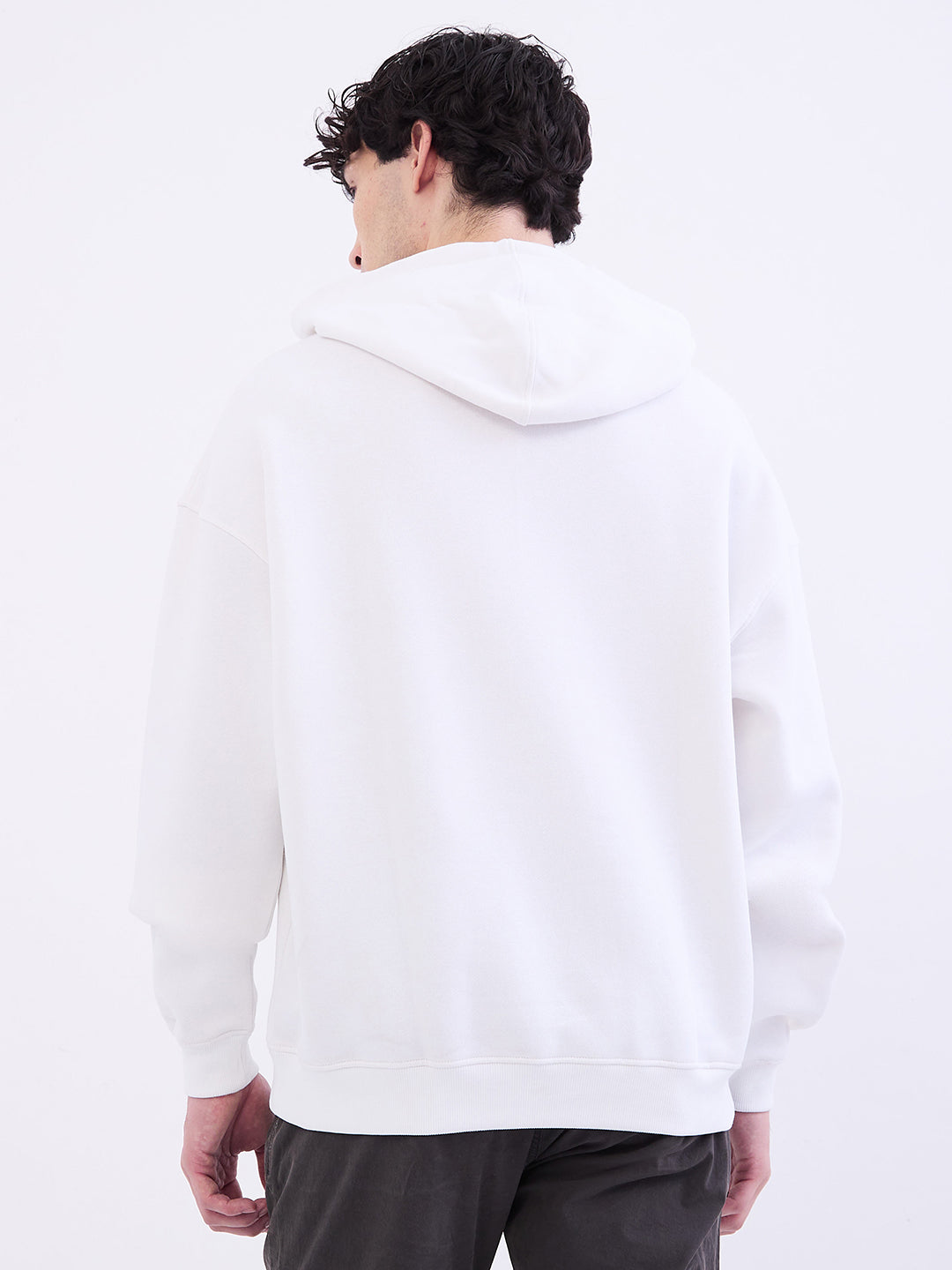 Spykar White Oversize Fit Casual Sweatshirts For Men