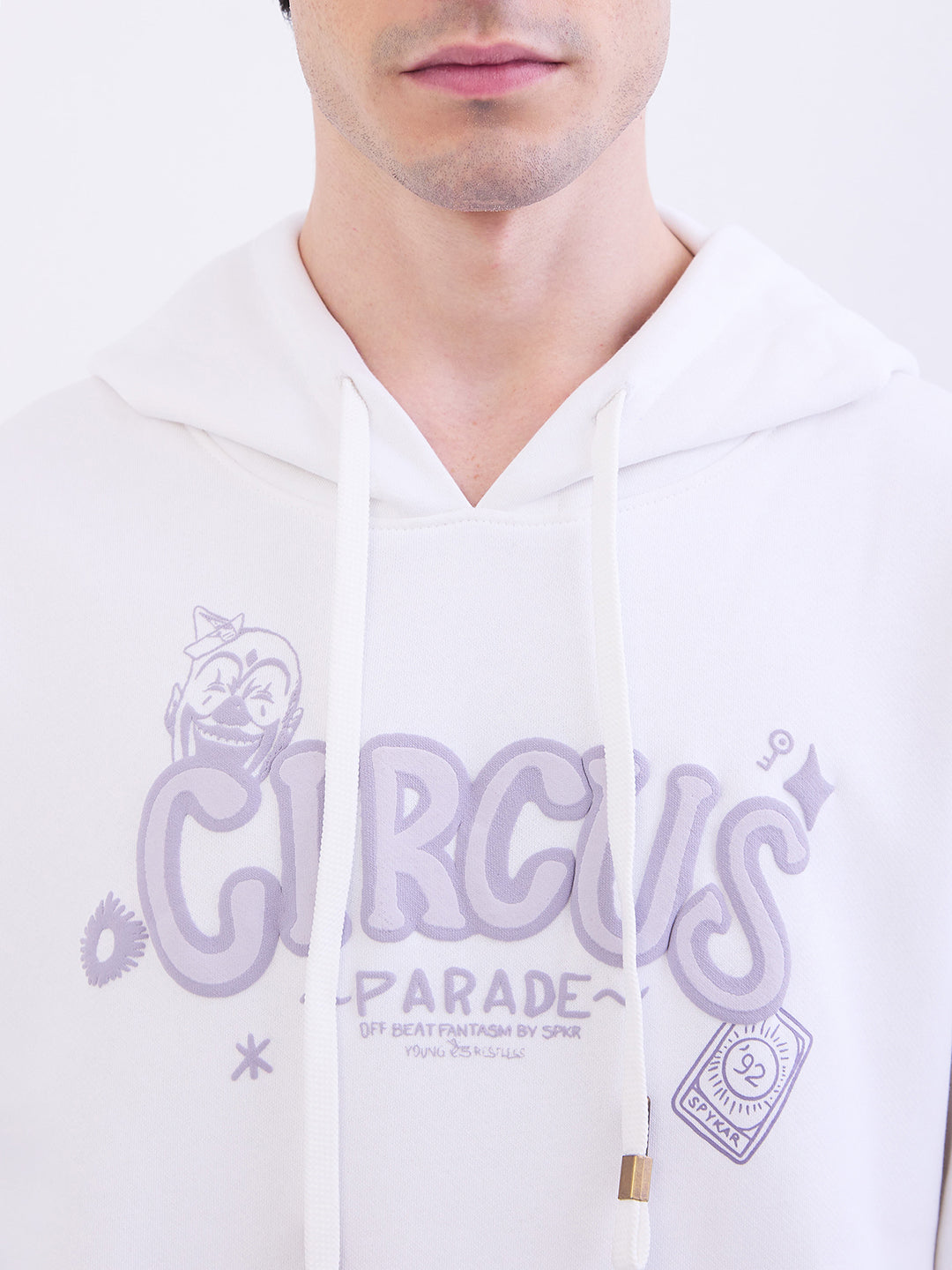 Spykar White Oversize Fit Casual Sweatshirts For Men