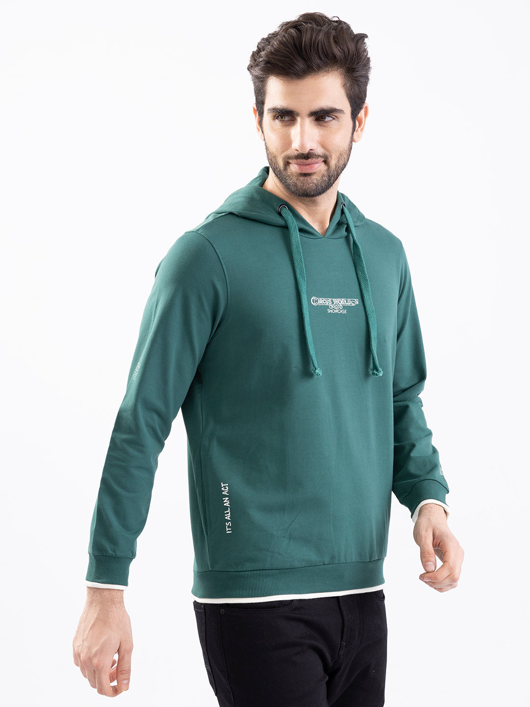 Spykar Botanical Green Regular Fit Casual Sweatshirts For Men