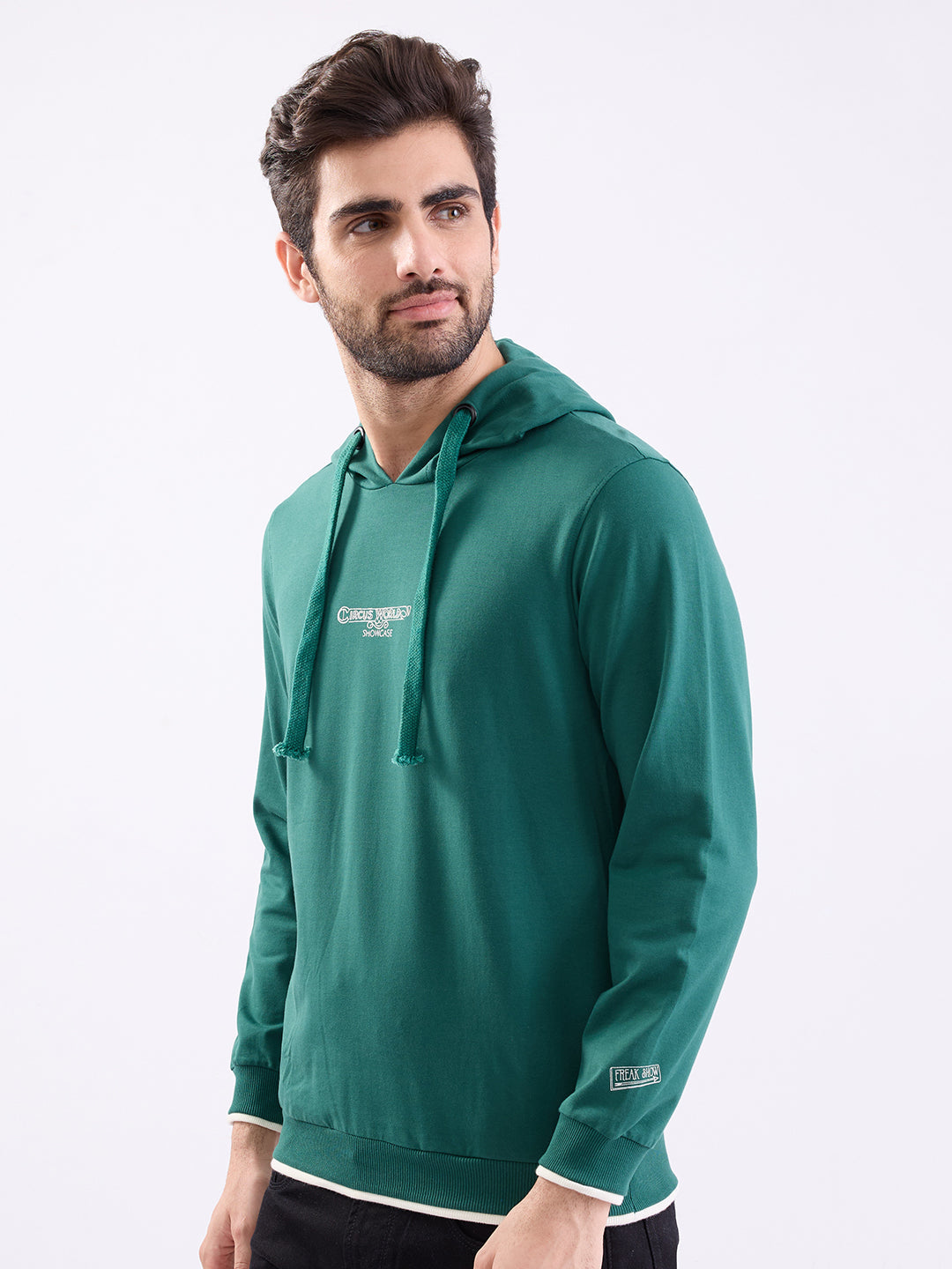 Spykar Botanical Green Regular Fit Casual Sweatshirts For Men