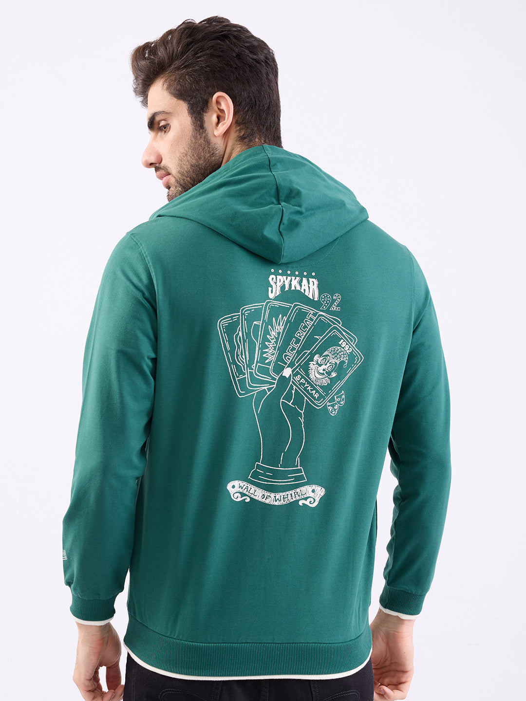 Spykar Botanical Green Regular Fit Casual Sweatshirts For Men