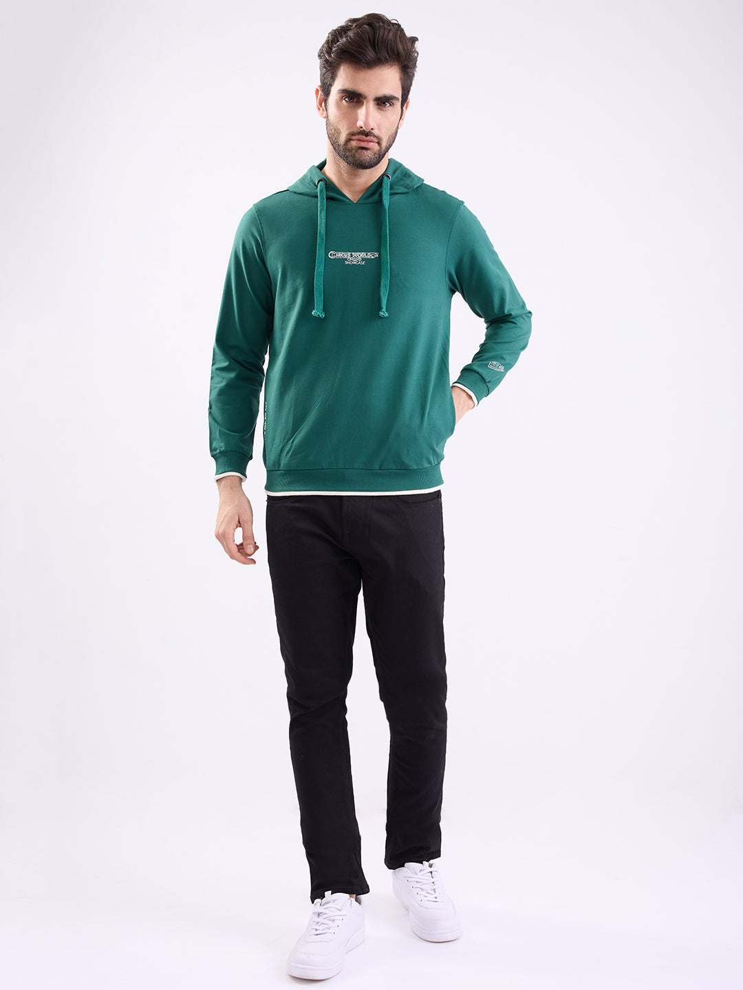 Spykar Botanical Green Regular Fit Casual Sweatshirts For Men
